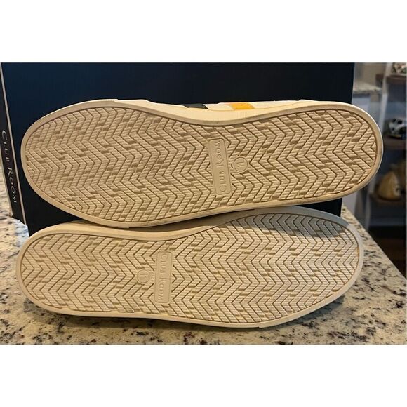 Clubroom Mens Yellow Striped Cushioned Noah Round Toe Platform Lace-Up Sneakers main image 4